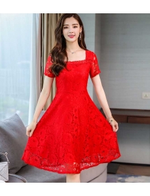 dress brukat korea D5254