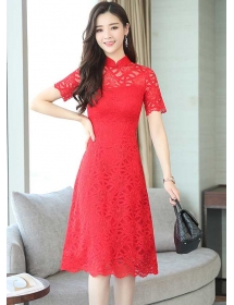 dress brukat korea D5269