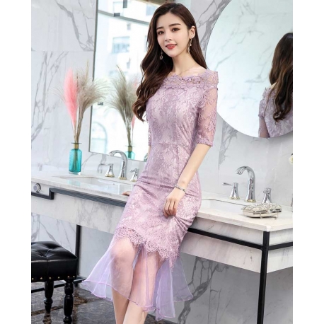 dress pesta korea D5281