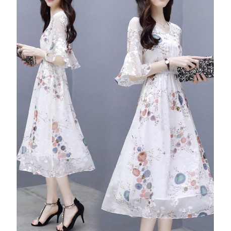 midi dress korea D5294