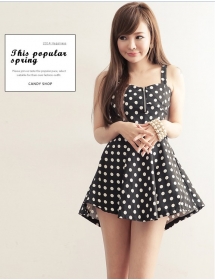 dress wanita polkadot D883