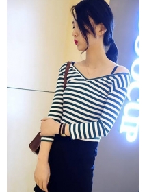 kaos v-neck lengan panjang T1101