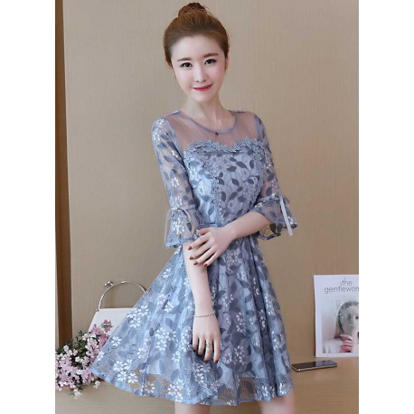 dress brukat korea D5464