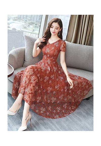 midi dress brukat korea D5473