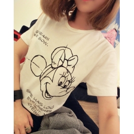 kaos wanita gambar mickey mouse T1131