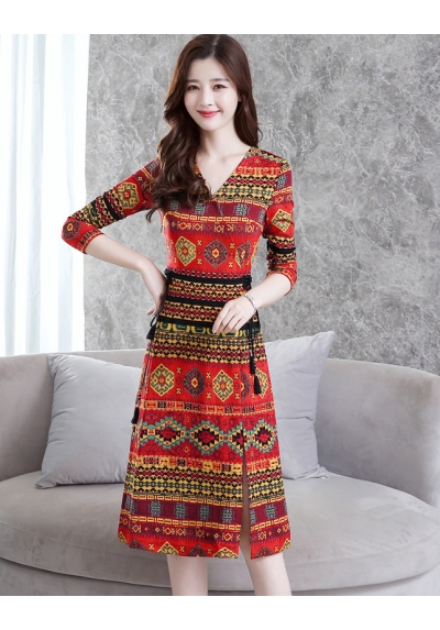 dress wanita motif batik D5527