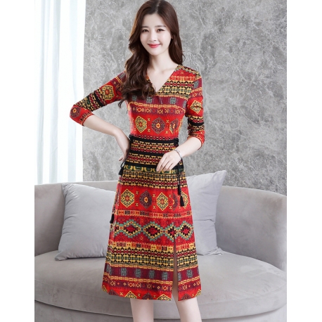 dress wanita motif batik D5527