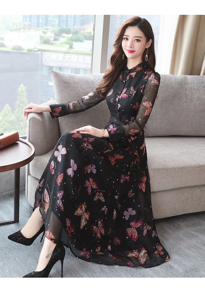 long dress wanita korea D5532