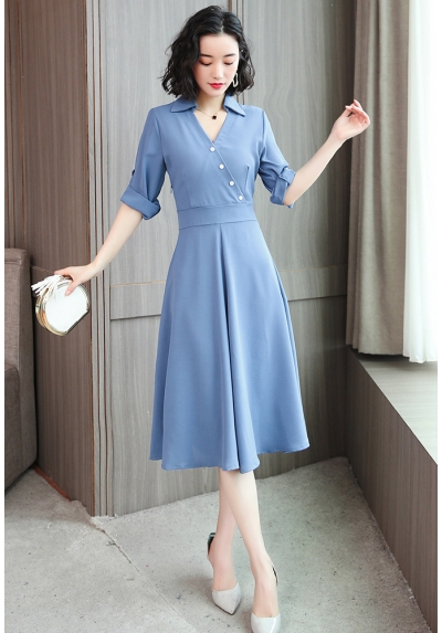 midi dress korea D5542