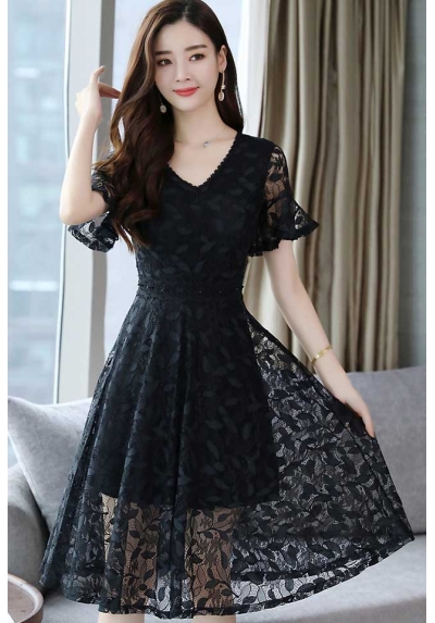 midi dress brukat korea D5574