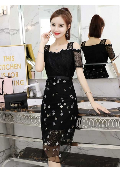 dress pesta korea D5591