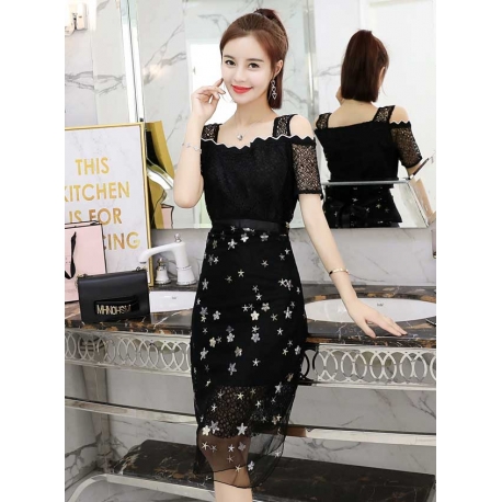 dress pesta korea D5591