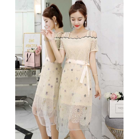 dress pesta korea D5592