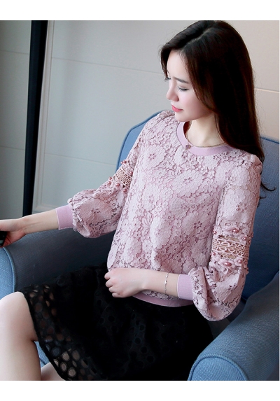 blouse brukat lengan panjang T5227