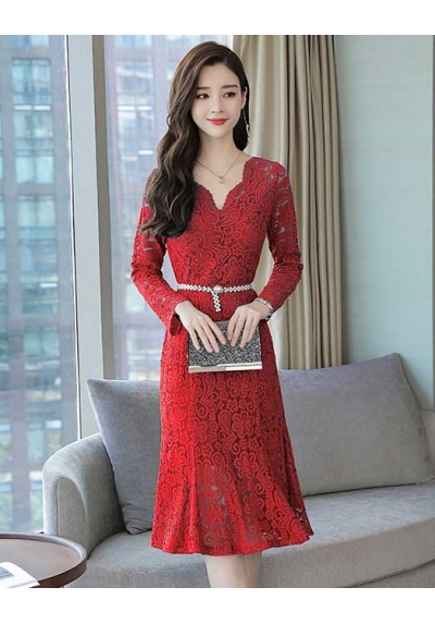 dress brukat korea D5602