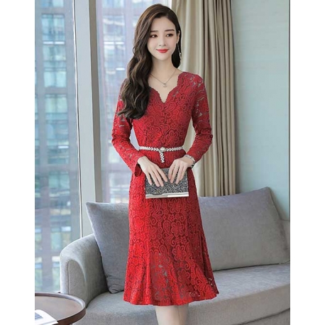 dress brukat korea D5602