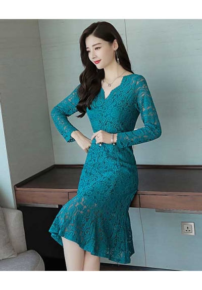 dress brukat korea D5616