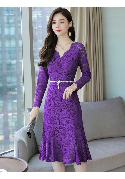 dress brukat korea D5617