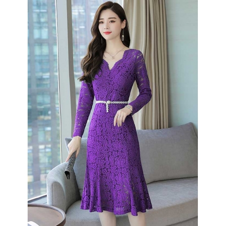 dress brukat korea D5617