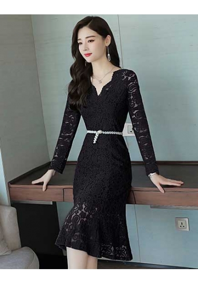 dress brukat korea D5618