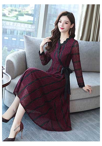 midi dress brukat korea D5645