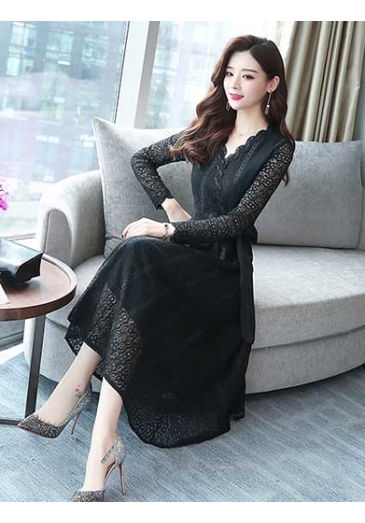 midi dress brukat korea D5645