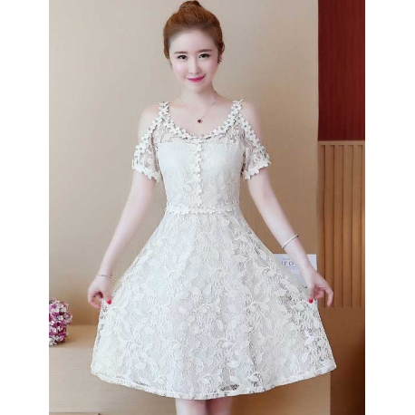 dress brukat korea D5658