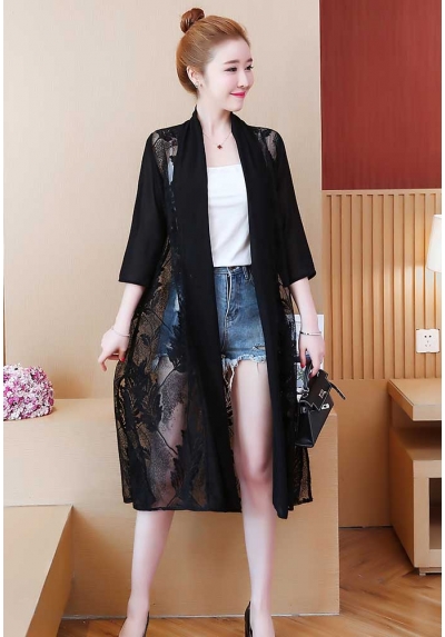 long cardigan brukat T5316