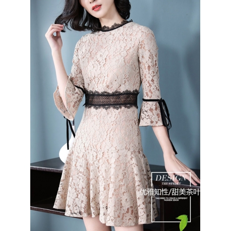 dress brukat korea d5685