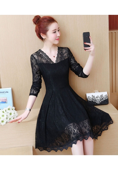 dress brukat korea d5758