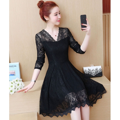 dress brukat korea d5758