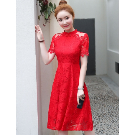 dress brukat korea d5767