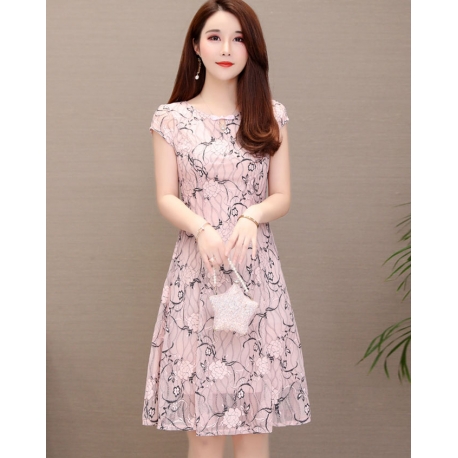 dress brukat korea D5774