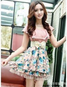 dress wanita motif bunga D1010