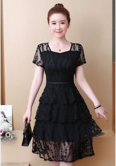 dress pesta brukat korea D5792