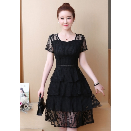 dress pesta brukat korea D5792