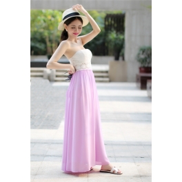 long dress pesta model kemben D943