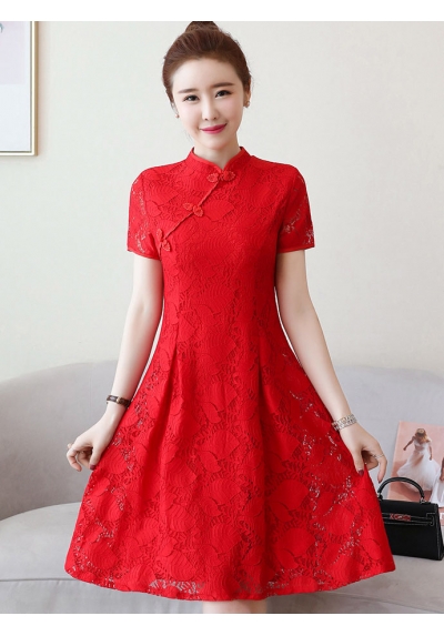 dress cheongsam brukat import D5855