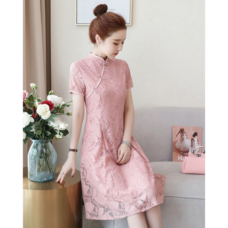 dress cheongsam brukat import D5855