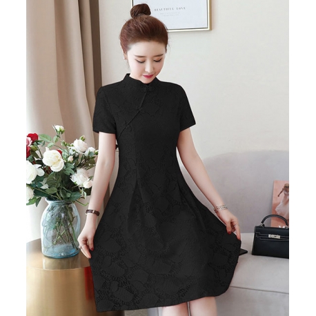 dress cheongsam brukat import D5856