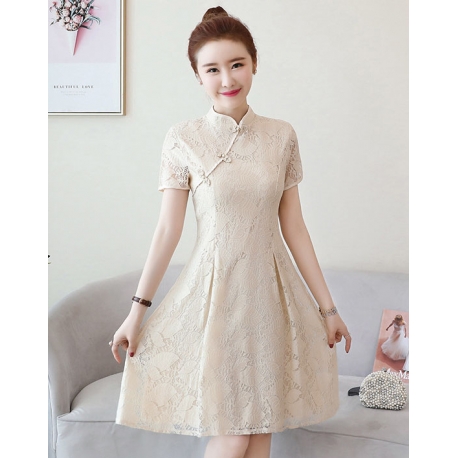 dress cheongsam brukat import D5857