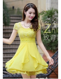 dress pesta korea model brukat D1039