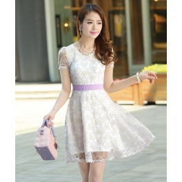 dress wanita import model korea D1045