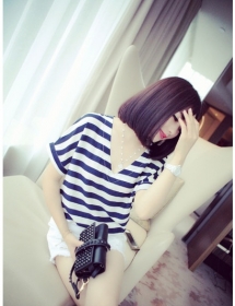 blouse v-neck motif salur T1276