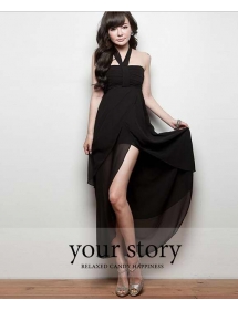 long dress pesta tanpa lengan D1053