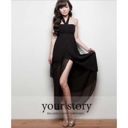 long dress pesta tanpa lengan D1053