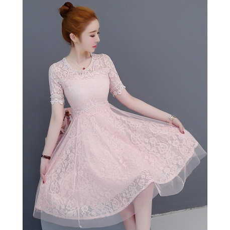 dress brukat korea d5929