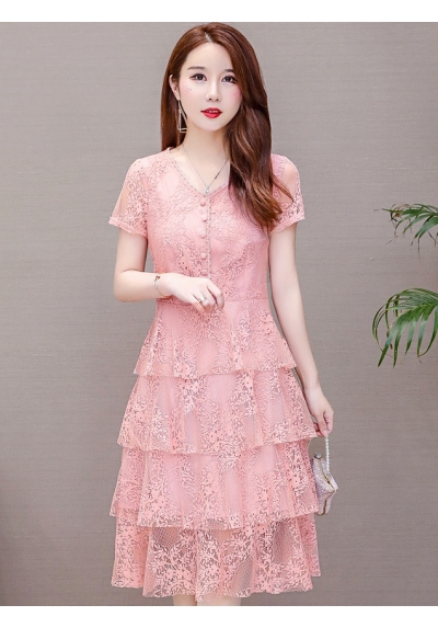 dress brukat korea d6011