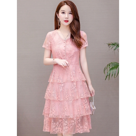 dress brukat korea d6011