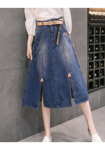 rok panjang denim import T5680